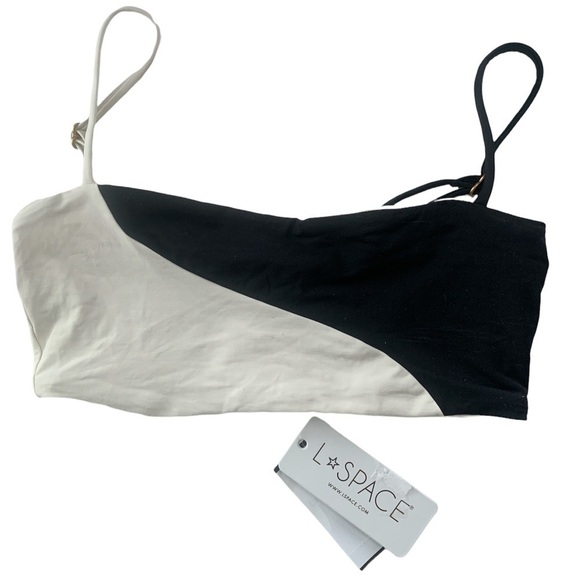 Nwt L*Space Color Block Ari Ying Yang Baddie Bikini Top - Picture 5 of 7